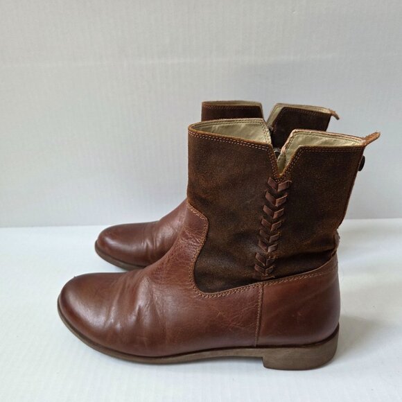 OluKai Shoes - Olukai Kaupili Short Boots Womens 9.5 Brown Leather Boho Rustic Western